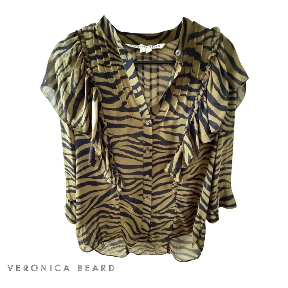 Veronica Beard Zebra Print Blouse